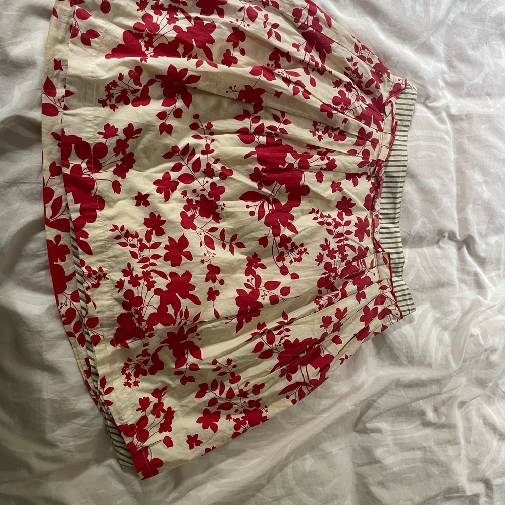 Anthropologie Vintage Red Pleated Bubble Mini Skirt